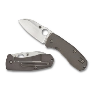 Spyderco Techno 2 Folder 2.55 in Plain Titanium Handle Spyderco Techno 2 Folder 2.55 in Plain Titanium Handle