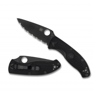 Spyderco Tenacious Folder 3.39in Serrated Blade Blk FRN Hndl Spyderco Tenacious Folder 3.39in Serrated Blade Blk FRN Hndl